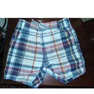 Nautica Blue and Red Plaid Shorts Lightweight Summer Style